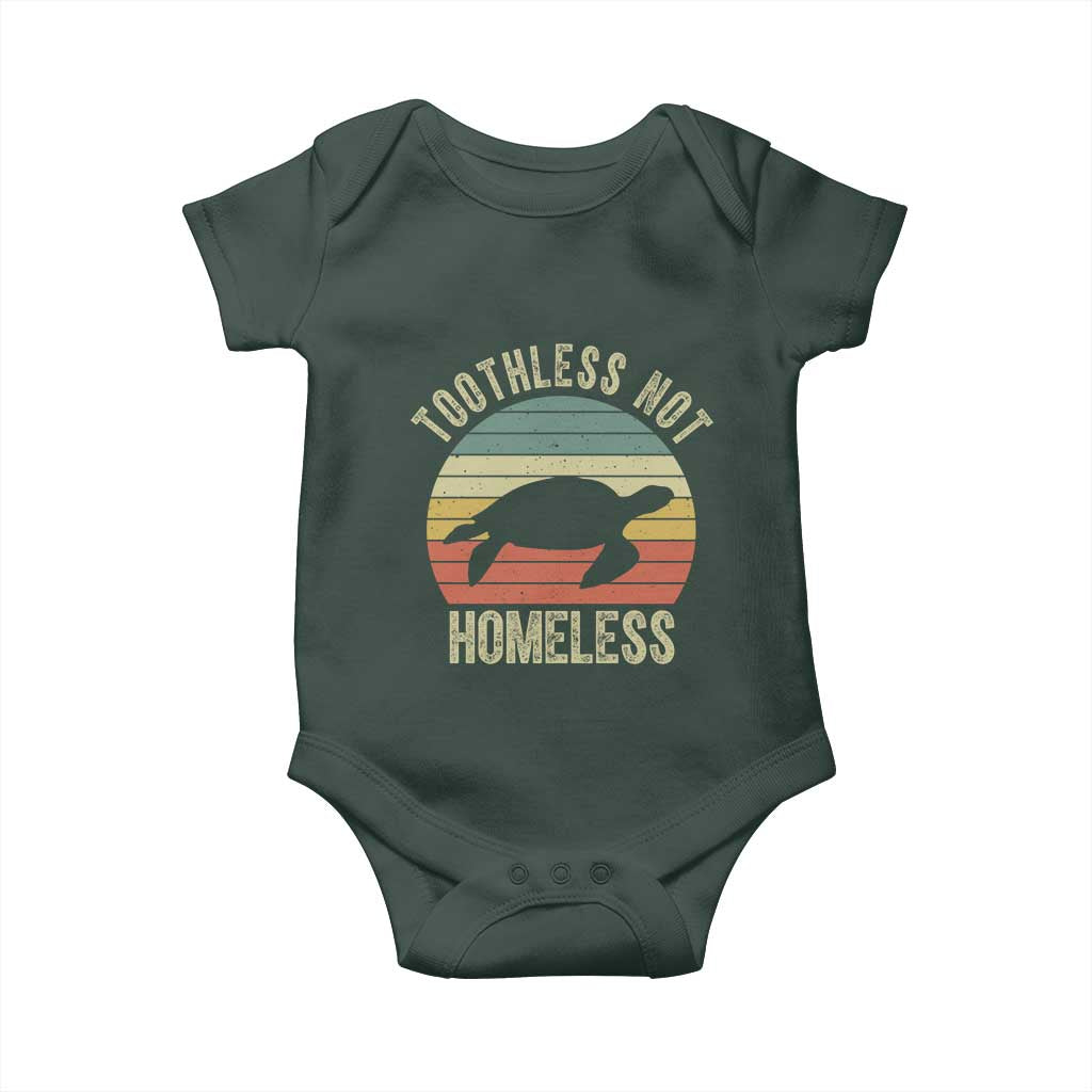 Funny Toothless Not Homeless Baby Onesie Vintage Turtle