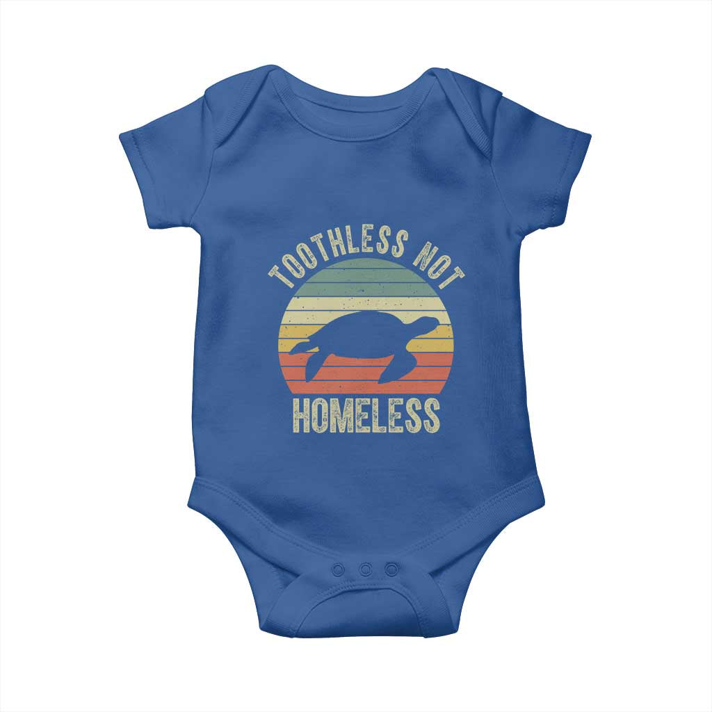 Funny Toothless Not Homeless Baby Onesie Vintage Turtle