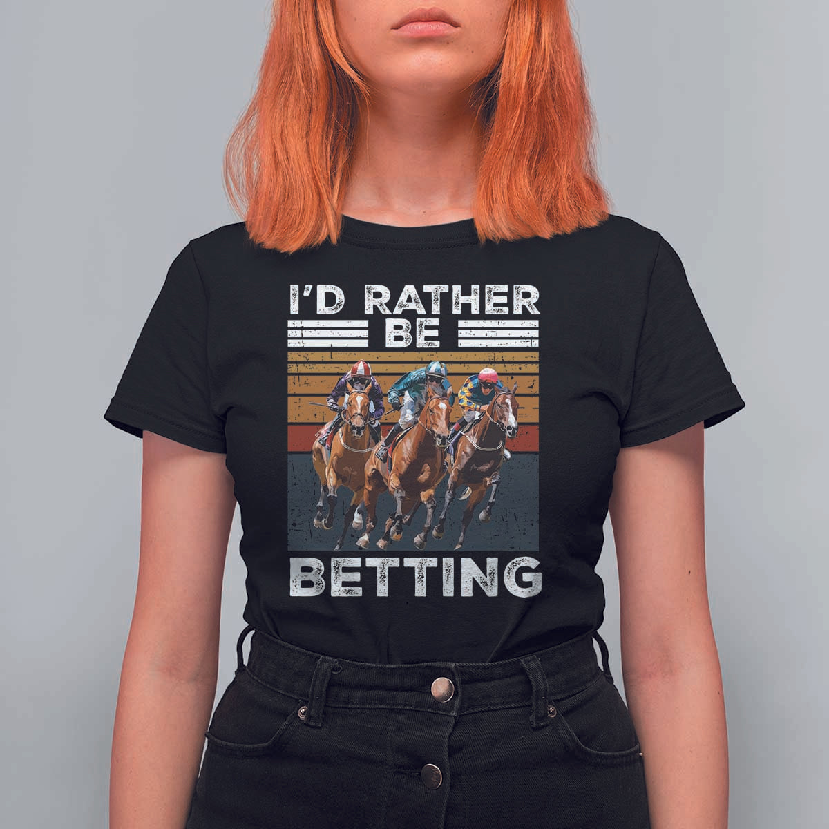 Funny Horse Race Betting T Shirt For Women I'd Rather Be Betting