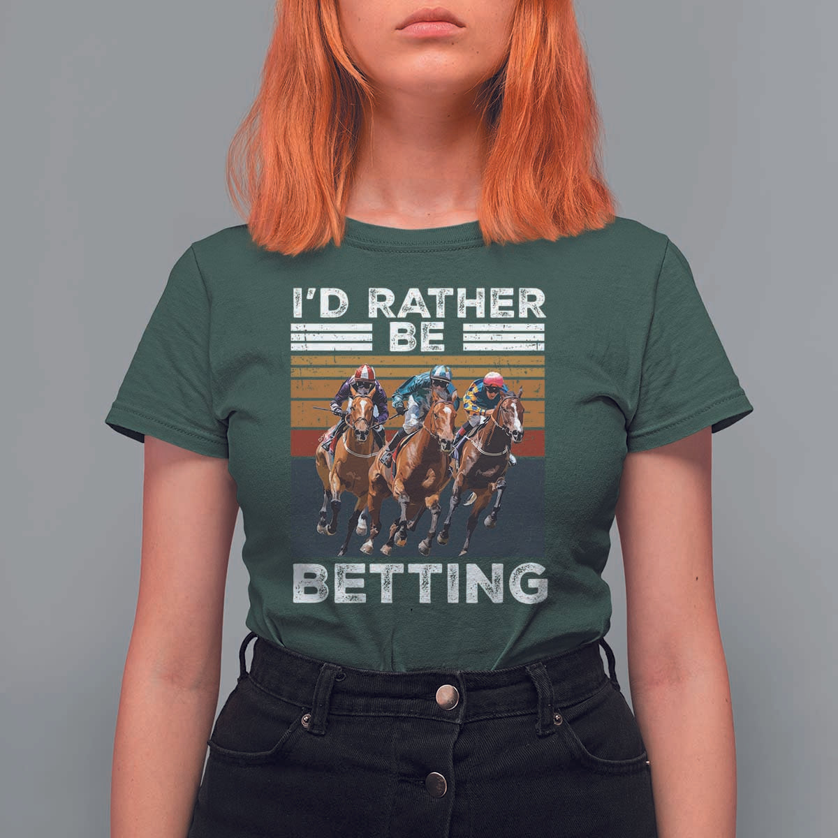 Funny Horse Race Betting T Shirt For Women I'd Rather Be Betting