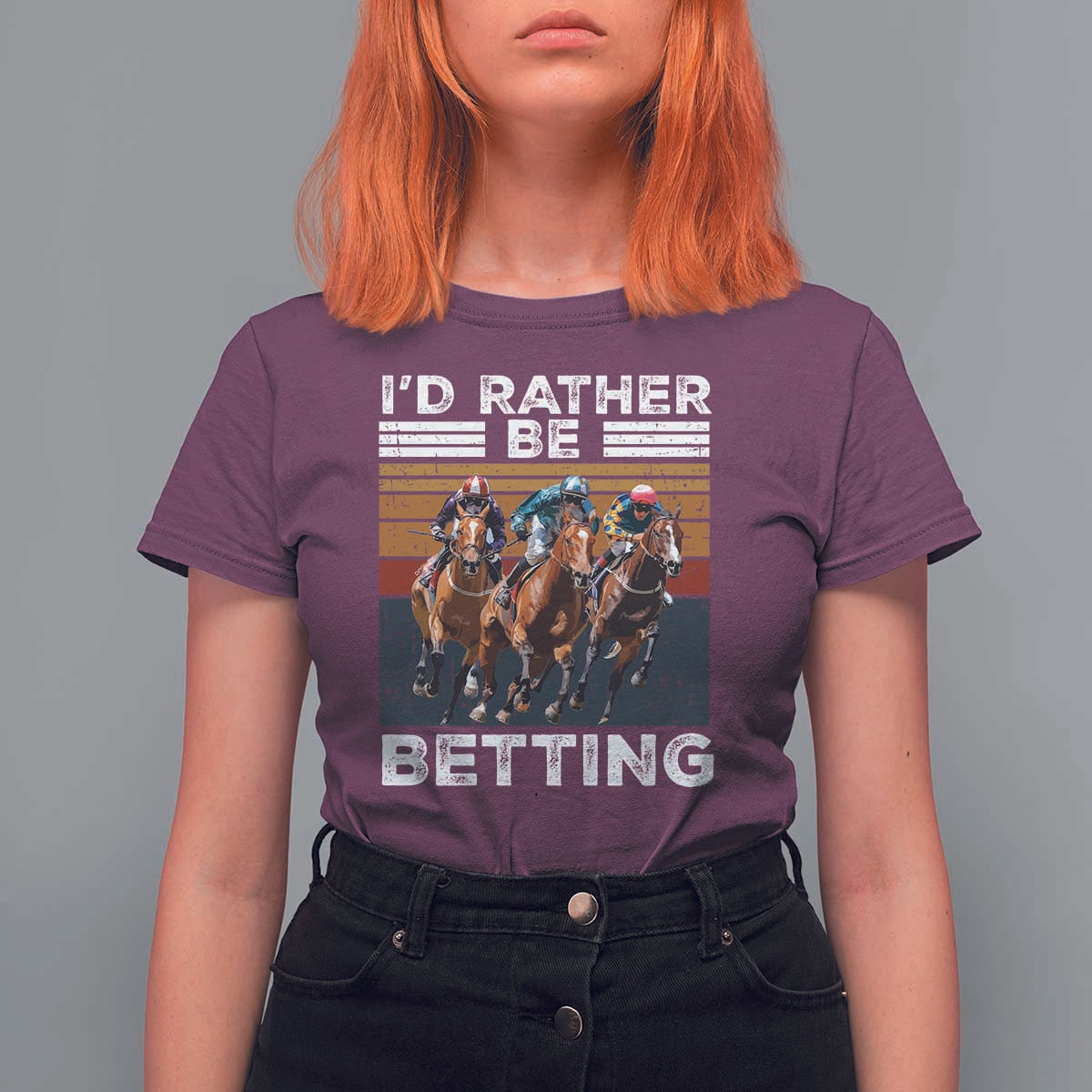 Funny Horse Race Betting T Shirt For Women I'd Rather Be Betting