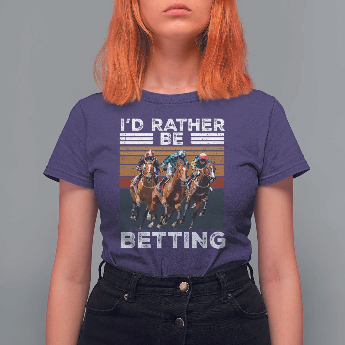 Funny Horse Race Betting T Shirt For Women I'd Rather Be Betting
