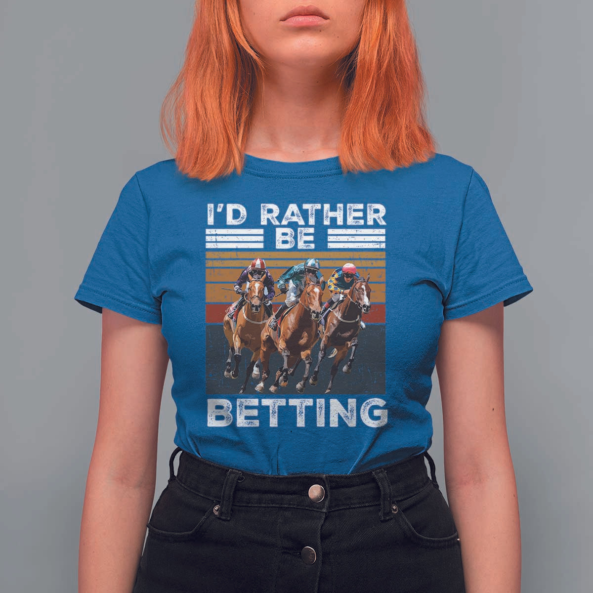 Funny Horse Race Betting T Shirt For Women I'd Rather Be Betting