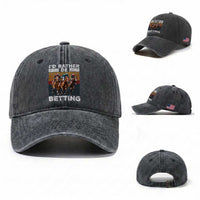 Funny Horse Race Betting Washed Cotton Baseball Cap I'd Rather Be Betting
