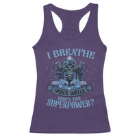 Scuba Diving Racerback Tank Top I Breathe Underwater What's Your Superpower Skull - Wonder Print Shop