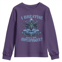 Scuba Diving Youth Sweatshirt I Breathe Underwater What's Your Superpower Skull - Wonder Print Shop