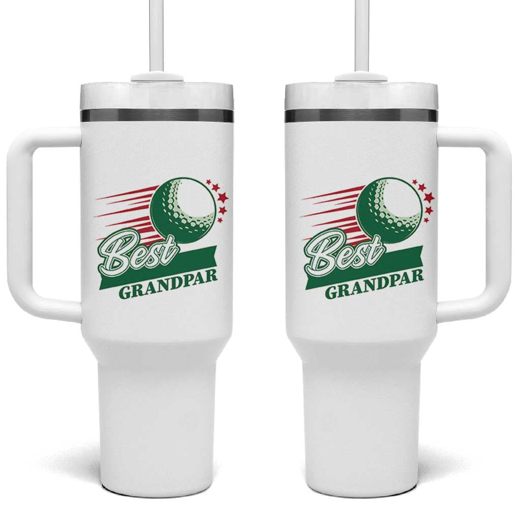 Golfing Dad Tumbler With Handle Best Grandpar Golf Ball Father's Day - Wonder Print Shop