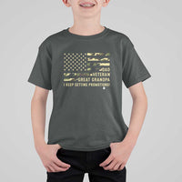 Father's Day T Shirt For Kid Dad Veteran Great Grandpa I keep Getting Promotions American Flag - Wonder Print Shop