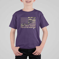 Father's Day T Shirt For Kid Dad Veteran Great Grandpa I keep Getting Promotions American Flag - Wonder Print Shop