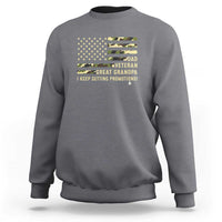 Father's Day Sweatshirt Dad Veteran Great Grandpa I keep Getting Promotions American Flag - Wonder Print Shop
