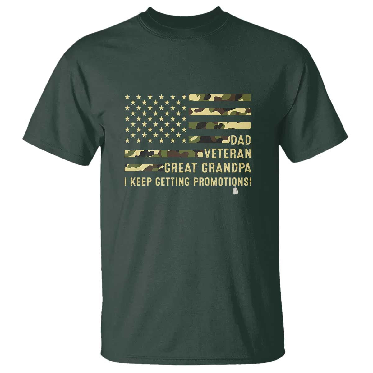 Father's Day T Shirt Dad Veteran Great Grandpa I keep Getting Promotions American Flag - Wonder Print Shop