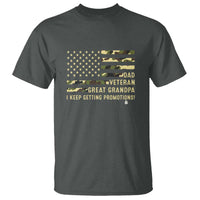 Father's Day T Shirt Dad Veteran Great Grandpa I keep Getting Promotions American Flag - Wonder Print Shop