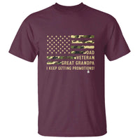 Father's Day T Shirt Dad Veteran Great Grandpa I keep Getting Promotions American Flag - Wonder Print Shop
