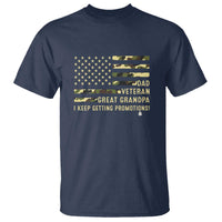Father's Day T Shirt Dad Veteran Great Grandpa I keep Getting Promotions American Flag - Wonder Print Shop