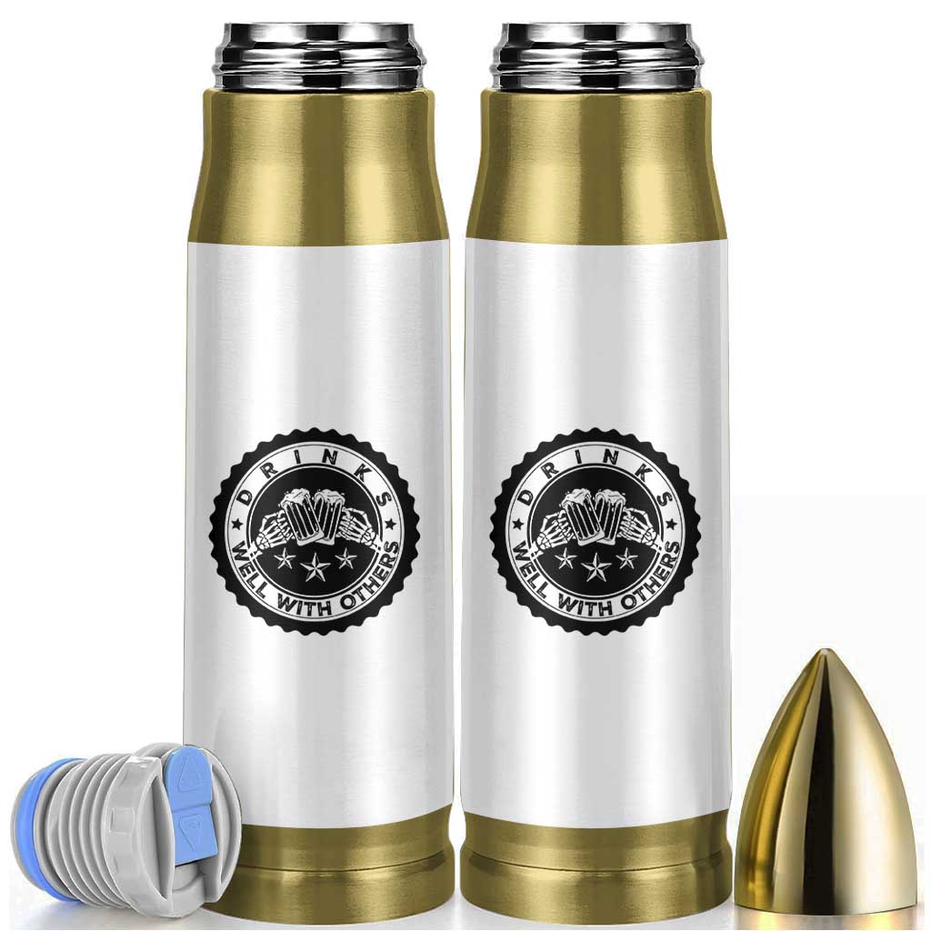 Funny Beer Lover Bullet Tumbler Drinks Well With Others Drinking Beer Mug - Wonder Print Shop