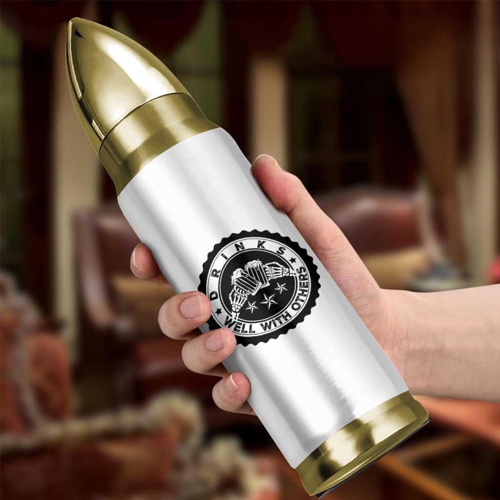 Funny Beer Lover Bullet Tumbler Drinks Well With Others Drinking Beer Mug - Wonder Print Shop