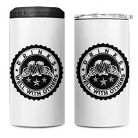Funny Beer Lover 4 in 1 Can Cooler Tumbler Drinks Well With Others Drinking Beer Mug - Wonder Print Shop