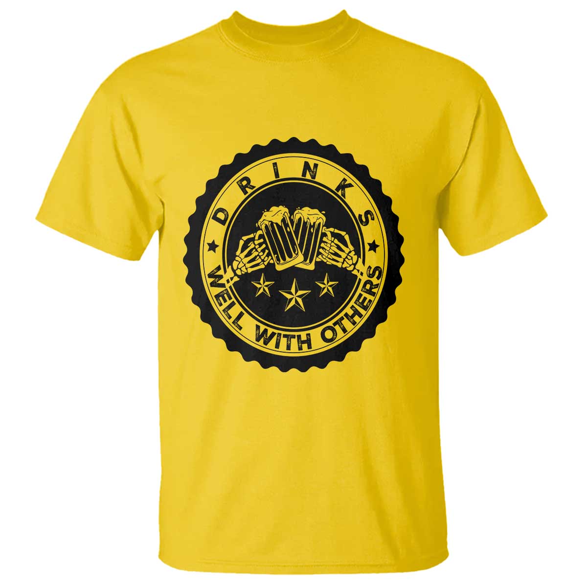 Funny Beer Lover T Shirt Drinks Well With Others Drinking Beer Mug - Wonder Print Shop
