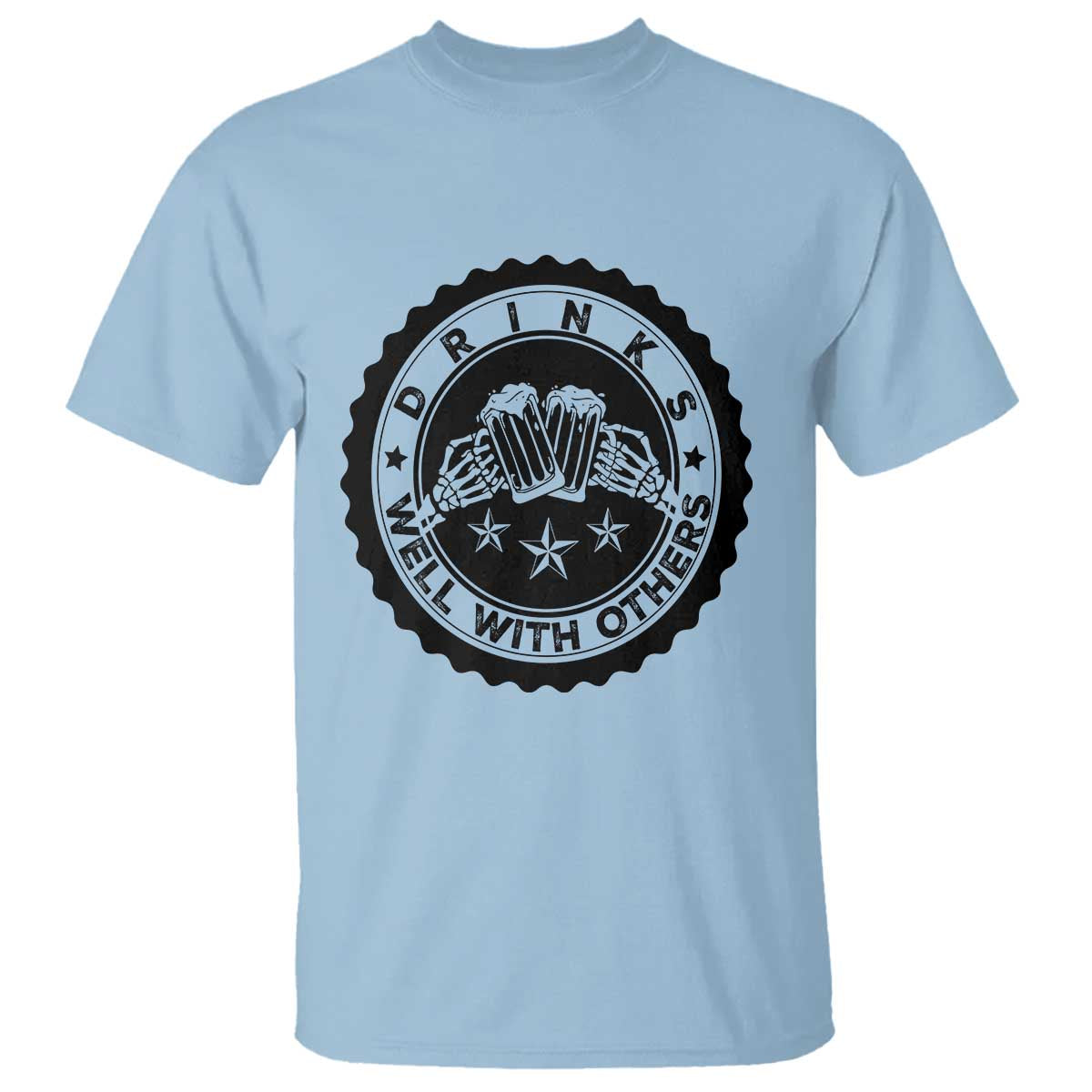 Funny Beer Lover T Shirt Drinks Well With Others Drinking Beer Mug - Wonder Print Shop