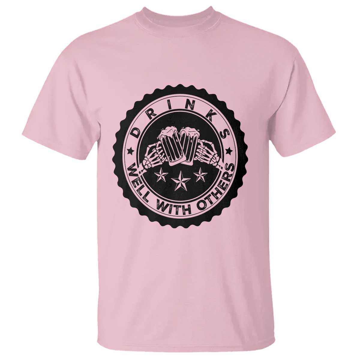 Funny Beer Lover T Shirt Drinks Well With Others Drinking Beer Mug - Wonder Print Shop