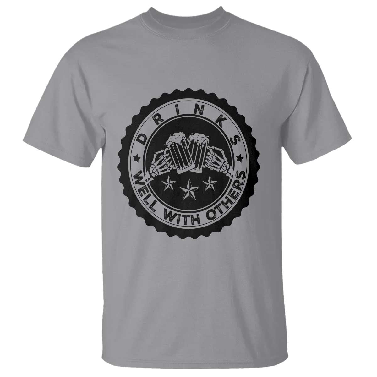 Funny Beer Lover T Shirt Drinks Well With Others Drinking Beer Mug - Wonder Print Shop