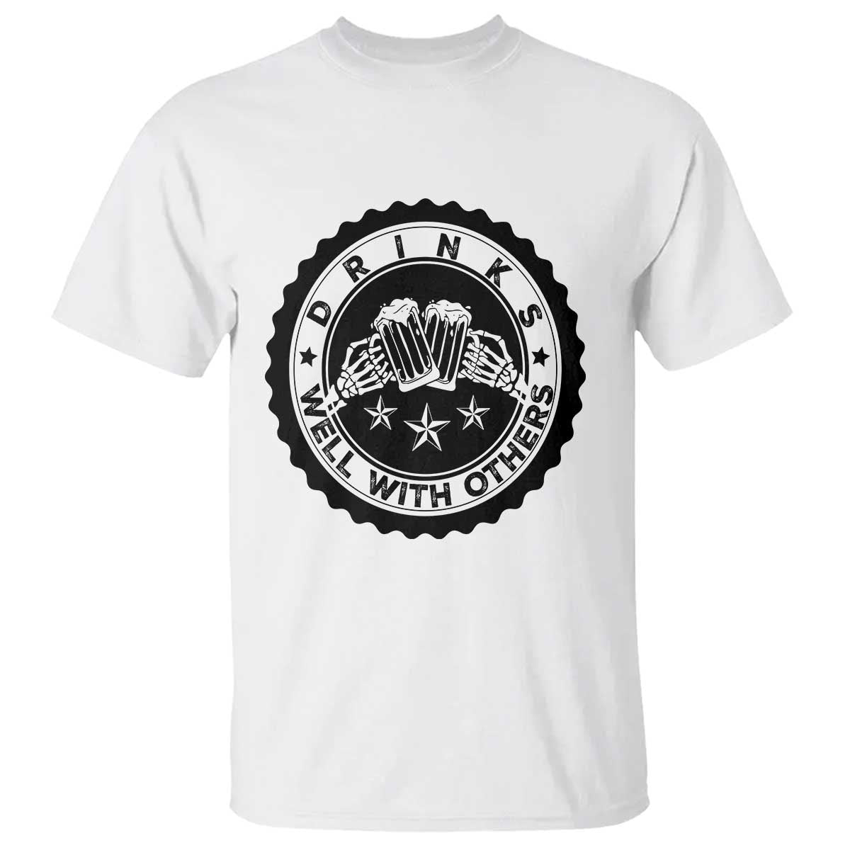 Funny Beer Lover T Shirt Drinks Well With Others Drinking Beer Mug - Wonder Print Shop