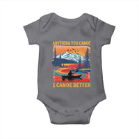 Funny Canoeing Baby Onesie Anything You Canoe I Canoe Better Retro Mountain River - Wonder Print Shop