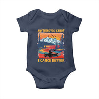 Funny Canoeing Baby Onesie Anything You Canoe I Canoe Better Retro Mountain River - Wonder Print Shop