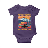 Funny Canoeing Baby Onesie Anything You Canoe I Canoe Better Retro Mountain River - Wonder Print Shop