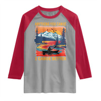 Funny Canoeing Raglan Shirt Anything You Canoe I Canoe Better Retro Mountain River - Wonder Print Shop