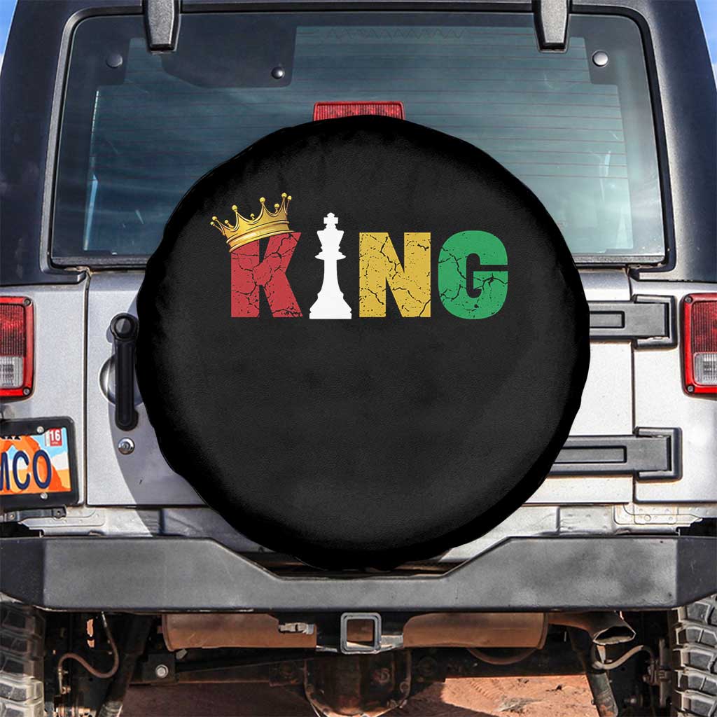 Funny Juneteenth King Spare Tire Cover Black Father Chess African American