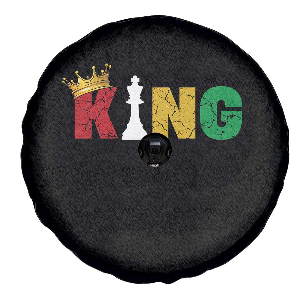 Funny Juneteenth King Spare Tire Cover Black Father Chess African American