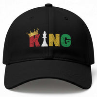 Funny Juneteenth King Baseball Cap Black Father Chess African American