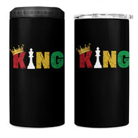 Funny Juneteenth King 4 in 1 Can Cooler Tumbler Black Father Chess African American