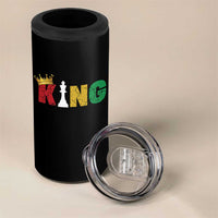 Funny Juneteenth King 4 in 1 Can Cooler Tumbler Black Father Chess African American