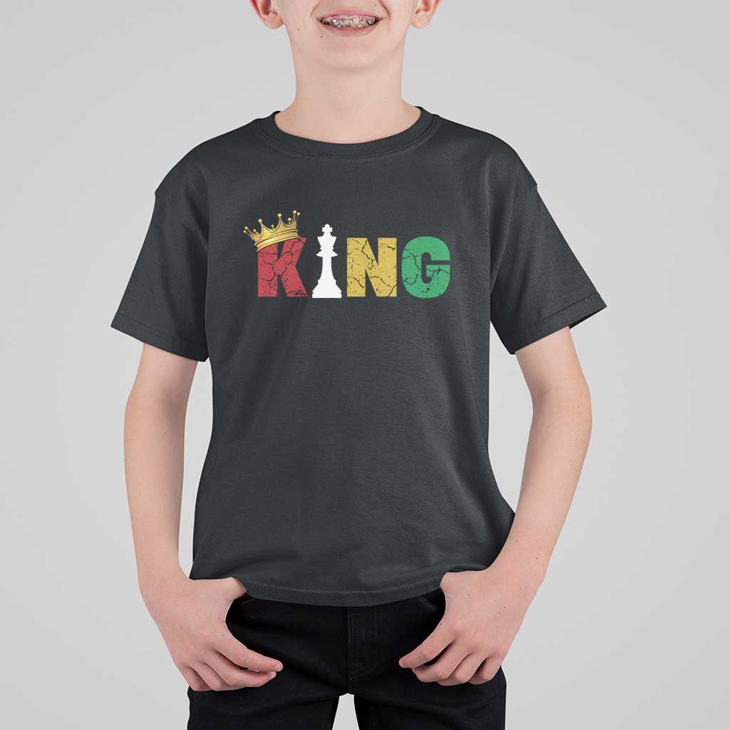 Funny Juneteenth King T Shirt For Kid Black Father Chess African American