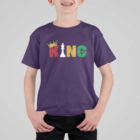 Funny Juneteenth King T Shirt For Kid Black Father Chess African American