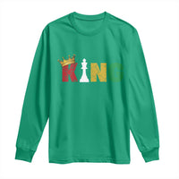 Funny Juneteenth King Long Sleeve Shirt Black Father Chess African American