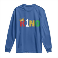 Funny Juneteenth King Long Sleeve Shirt Black Father Chess African American