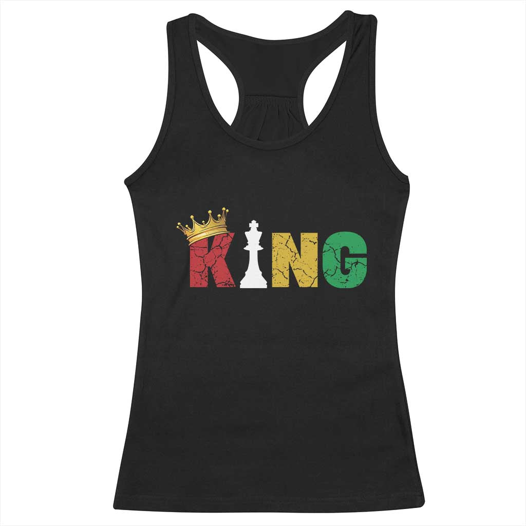 Funny Juneteenth King Racerback Tank Top Black Father Chess African American