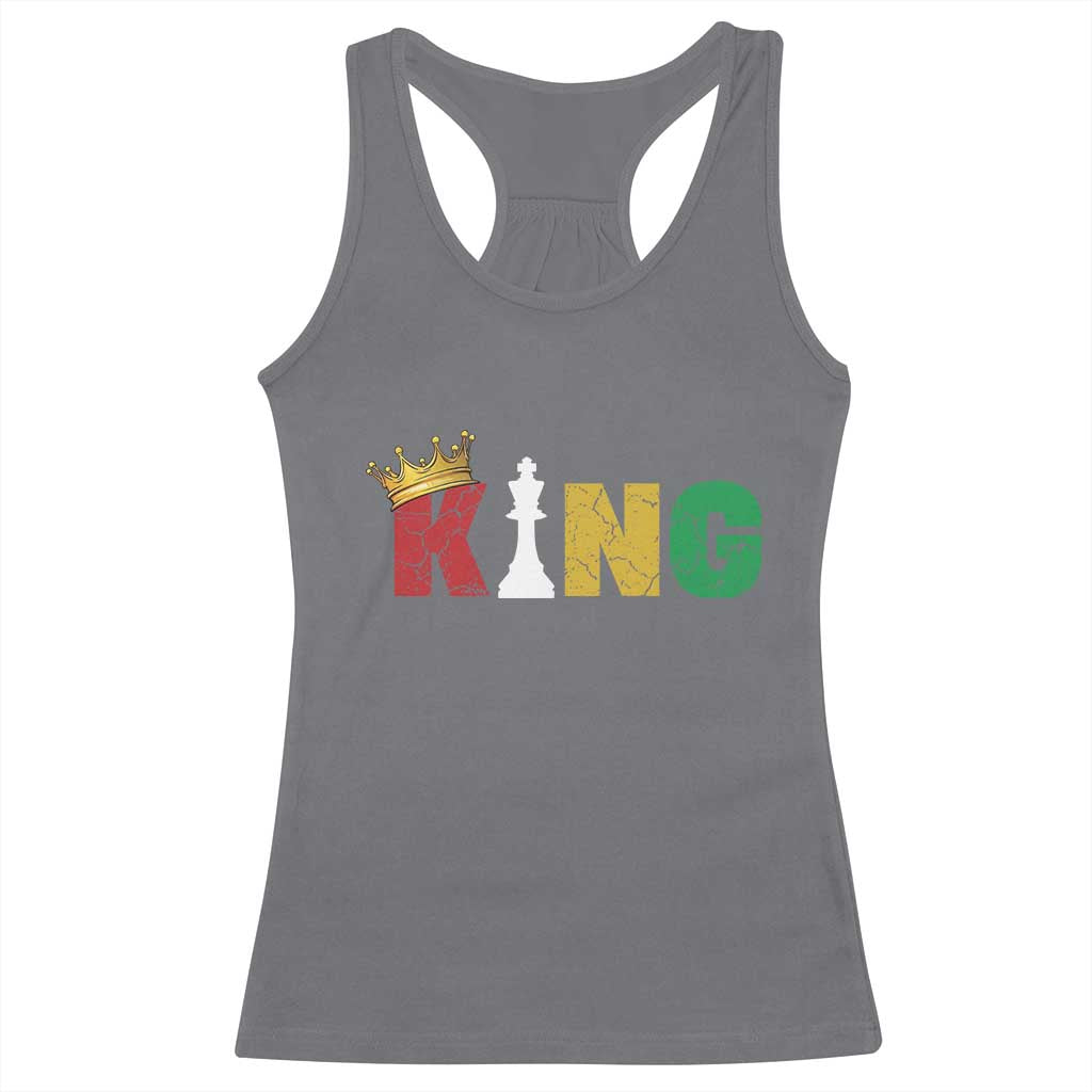 Funny Juneteenth King Racerback Tank Top Black Father Chess African American