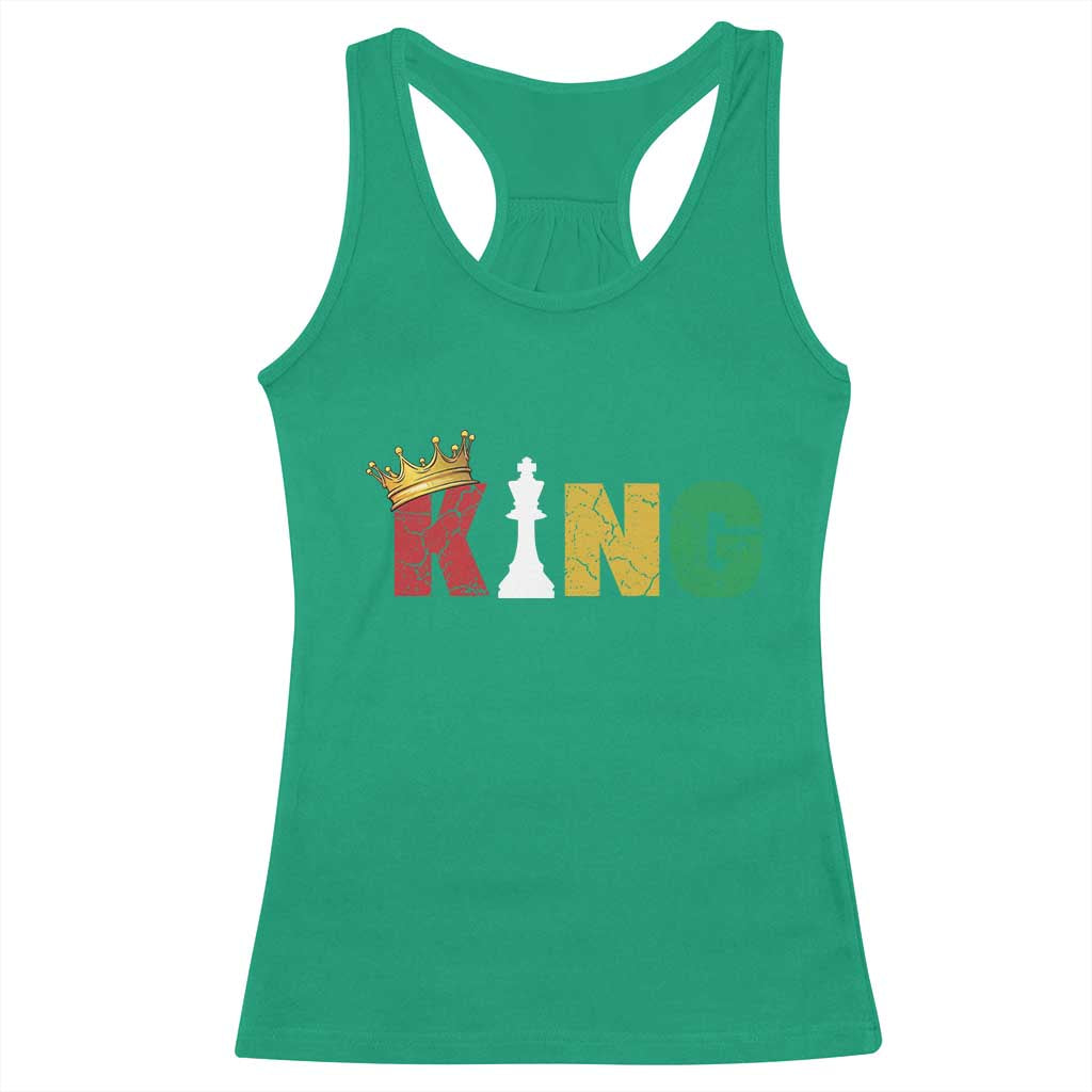 Funny Juneteenth King Racerback Tank Top Black Father Chess African American