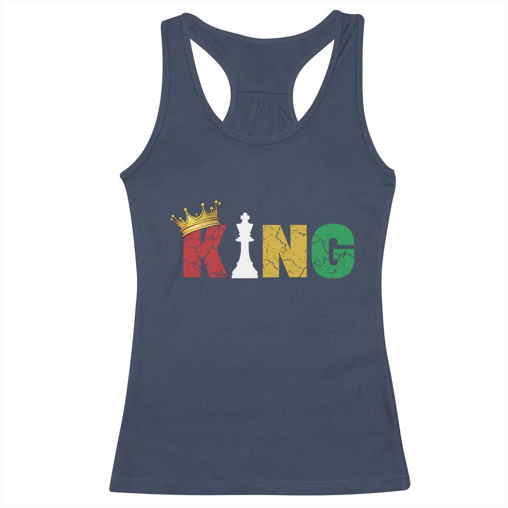 Funny Juneteenth King Racerback Tank Top Black Father Chess African American