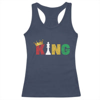 Funny Juneteenth King Racerback Tank Top Black Father Chess African American