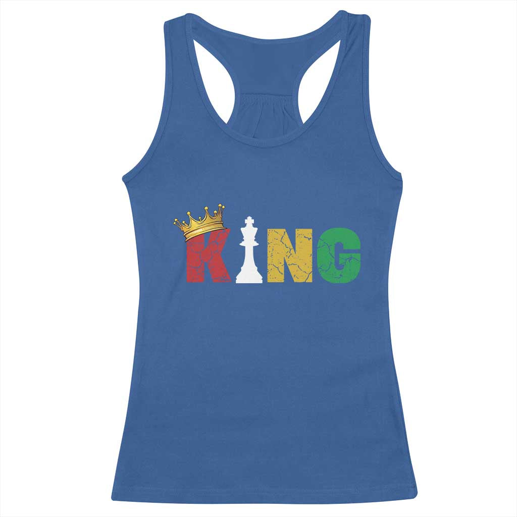Funny Juneteenth King Racerback Tank Top Black Father Chess African American