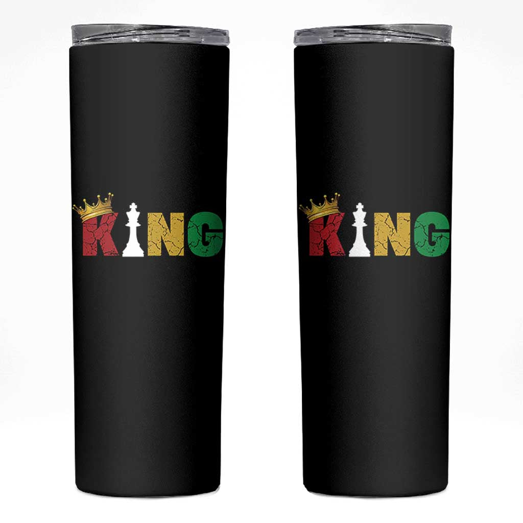 Funny Juneteenth King Skinny Tumbler Black Father Chess African American