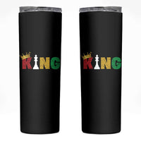 Funny Juneteenth King Skinny Tumbler Black Father Chess African American