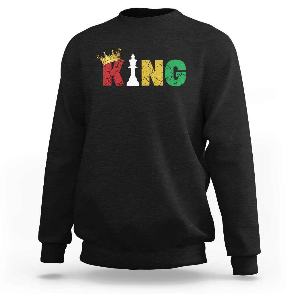 Funny Juneteenth King Sweatshirt Black Father Chess African American
