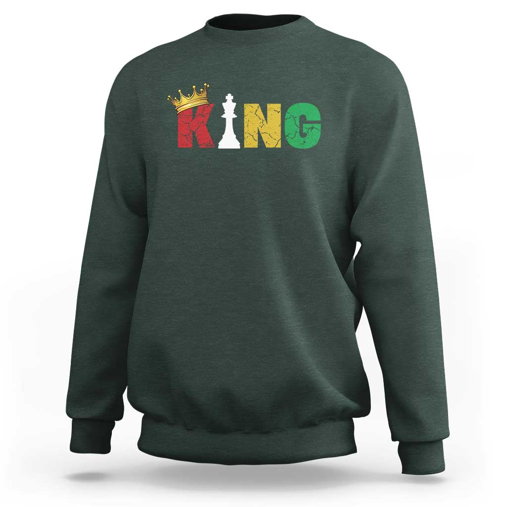 Funny Juneteenth King Sweatshirt Black Father Chess African American