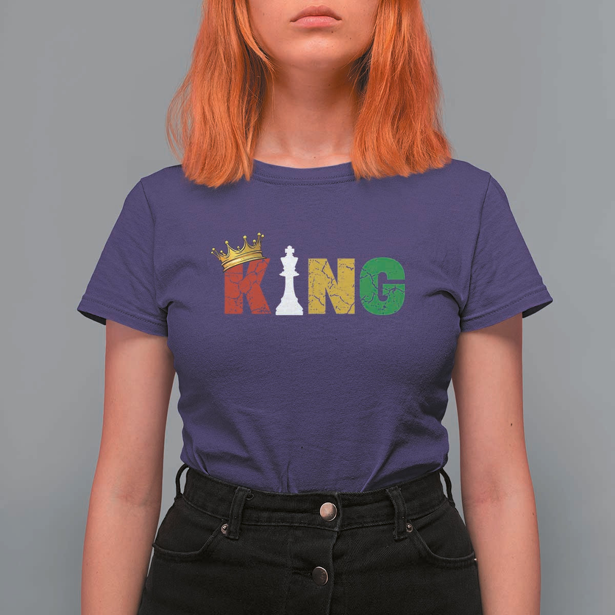 Funny Juneteenth King T Shirt For Women Black Father Chess African American